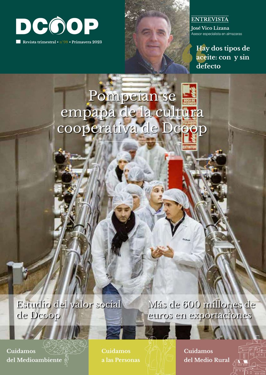 👉Hay dos tipos de aceite: con y sin defecto.
Te invito a leer artículo que he escrito para la revista DCOOP
¿Cuál es el secreto para elaborar el mejor aceite de oliva virgen extra?
¿Por dónde pasa el futuro de las #almazaras?
Feliz lectura #VirgenExtra!👍
drive.google.com/file/d/1pybzA6…