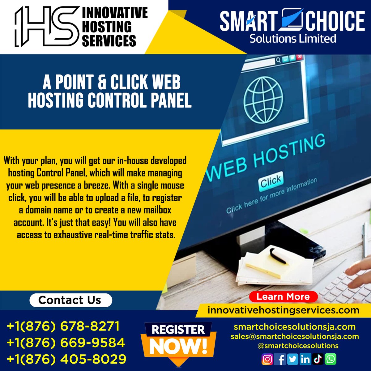 SMARTCHOICEJM's tweet image. Innovative Hosting Services Limited: Why should you choose us?
#hostingservice #hosting #webhosting #hostingweb #hostingprovider #hostingcompany #hostingservices #hostingoffers #webhostingservices #websitehosting #hostings #hostingplans #webhostingprovider #webhost #hostingplan