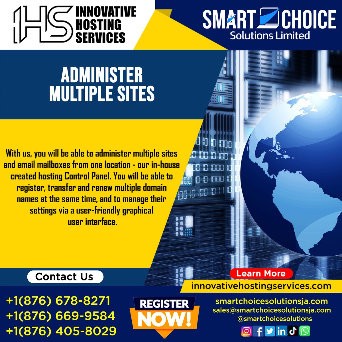 SMARTCHOICEJM's tweet image. Innovative Hosting Services Limited: Why should you choose us?
#hostingservice #hosting #webhosting #hostingweb #hostingprovider #hostingcompany #hostingservices #hostingoffers #webhostingservices #websitehosting #hostings #hostingplans #webhostingprovider #webhost #hostingplan