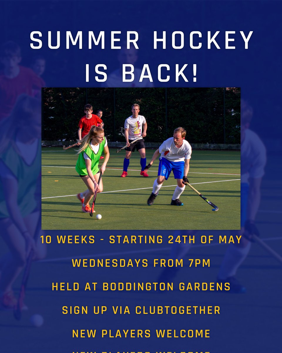 Summer hockey is back 🏑

Join us from the 24th of May every Wednesday at 7pm for mixed team sessions!

Check your inbox for a ClubTogether invite 📨

New players are welcome so bring a mate!

#MensHockey #WomensHockey #FieldHockey #LondonHockey #WestLondon #Chiswick