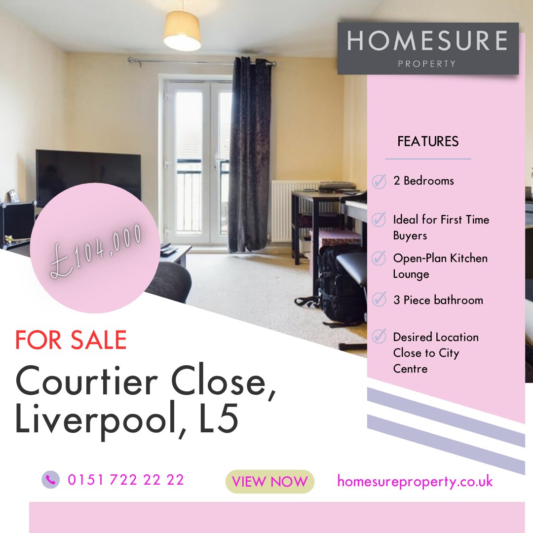 ⏰⏰⏰ NEW PROPERTY FOR SALE! ⏰⏰⏰ 📍 Courtier Close, Liverpool, L5 💵 £104,000 🛏️ 2x Bedrooms 🛁1x Bathroom 🏠 Apartment 🚗 Allocated parking rightmove.co.uk/properties/133…