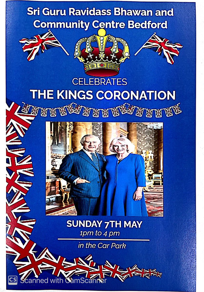 SGRSBedford (@sgrsbedford) on Twitter photo Please join us to celebrate The King’s Coronation on Sunday 7th May at 1pm.
This is free event and everyone welcome to join. <a href="/LLieutenantBeds/">Lord-Lt Bedfordshire</a> <a href="/BeardRuss/">Russell Beard</a> <a href="/InskipDeborah/">Deborah Inskip DL</a> <a href="/YasinForBedford/">Mohammad Yasin MP</a> <a href="/pinder_chauhan/">Cllr Pinder Chauhan</a>
#KingCharlesCoronation
#Coronation
#KingCharlesIII
#CoronationDay Please join us to celebrate The King’s Coronation on Sunday 7th May at 1pm.
This is free event and everyone welcome to join. <a href="/LLieutenantBeds/">Lord-Lt Bedfordshire</a> <a href="/BeardRuss/">Russell Beard</a> <a href="/InskipDeborah/">Deborah Inskip DL</a> <a href="/YasinForBedford/">Mohammad Yasin MP</a> <a href="/pinder_chauhan/">Cllr Pinder Chauhan</a>
#KingCharlesCoronation
#Coronation
#KingCharlesIII
#CoronationDay