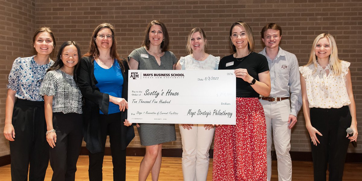 We're honored to be selected by the Mays Business School Strategic Philanthropy class at TAMU as one of the organizations selected to receive funding. We received $10,500 that will help us continue our mission of providing safety, healing, and justice to child abuse victims.