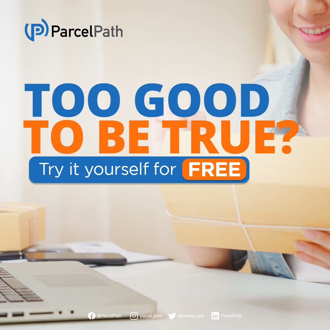 Try out ParcelPath absolutely for FREE - no hidden charges. ZERO. NADA.

And if the experience did not meet your standards, there is NO cancellation fee either!

Register here: bit.ly/36uFyn4

#ParcelPath #GetYourShipTogether #OnlineShipping #ShippingManagement