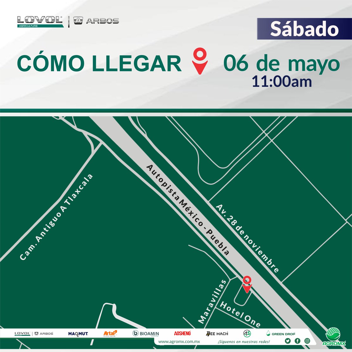 GrupoAgromx's tweet photo. #AGROMX✅ te invita a acompañarnos en la gran inauguración de nuestro distribuidor Agro-partes Puebla en #Sactorum #Puebla📌 este sábado 06 de mayo a las 11am🚜

Encontrarás también nuestra marca de #implementos #agricolas #MAQMUT y maquinaria ligera #AOSHENG #BEEMACH y #AS🌾 https://t.co/CwInJNJZfL