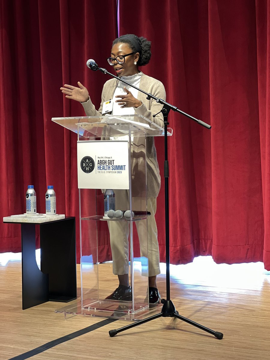 Dr. @UcheAnyaMD speaks about #ArtificialIntelligence in GI and the impact #racialbias may affect its effectiveness and ability to achieve #healthequity in this space. 

#abghsummit23 #blackingastro #meded