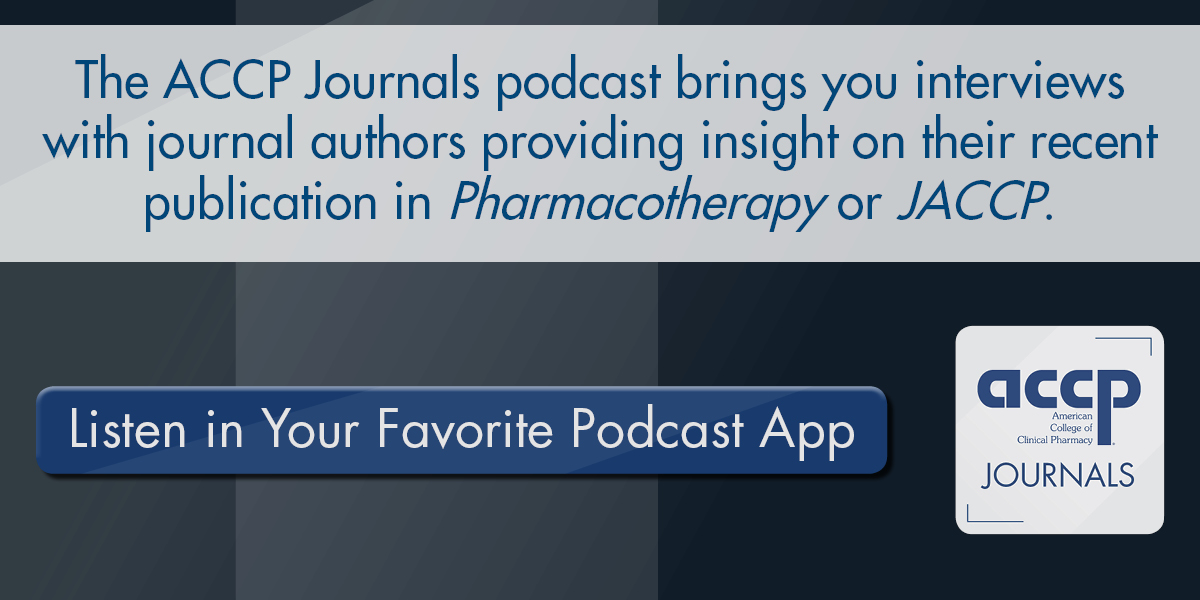 Subscribe to the ACCP Journals Podcast! Available on Apple Podcasts, Spotify, and more: podcasters.spotify.com/pod/show/accp-… @JACCPJournal @PharmacoJournal
