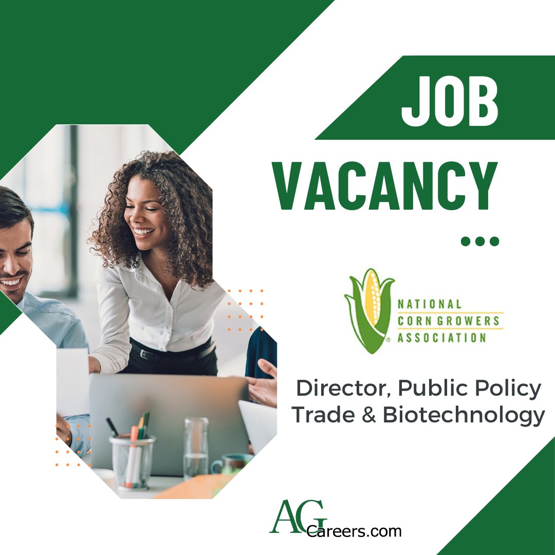 AgCareers's tweet photo. .@NationalCorn is #HIRING a Director, Public Policy in #WashingtonDC! 

This role will be building and maintaining coalitions beneficial to the corn industry and NCGA policy.

Apply on #AgCareers: https://t.co/rDWUmGPcDC https://t.co/16D7v7Wc6N