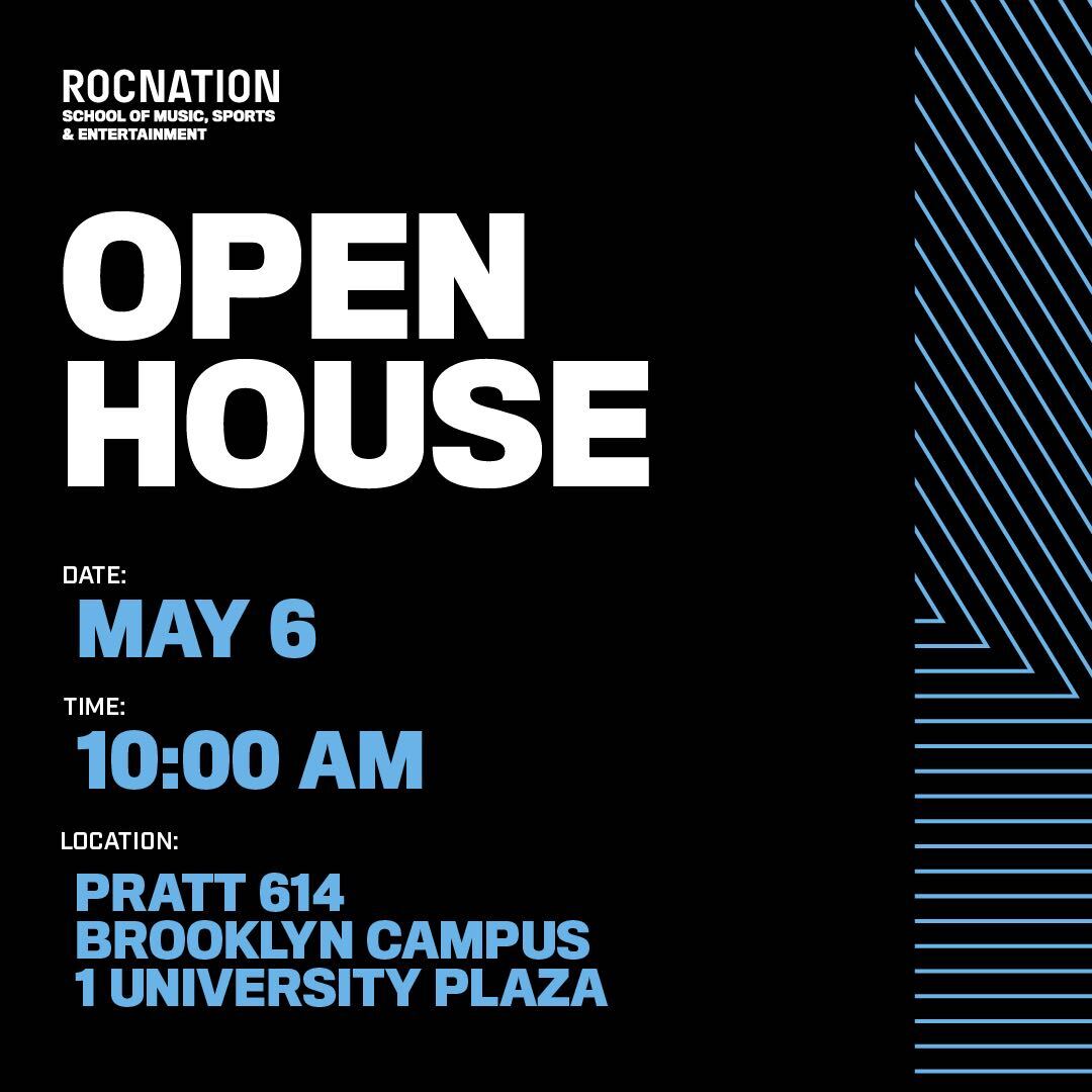 rocnationschool's tweet photo. Join us at our Brooklyn campus Open House tomorrow at 10AM! Discover why Roc Nation School of Music, Sports, and Entertainment is the perfect place to pursue your passions and achieve your dreams.  

#RocNationSchool #LIU #LongIslandUniversity #LIUBrooklyn #OpenHouse https://t.co/Ku2SrCpJ6U
