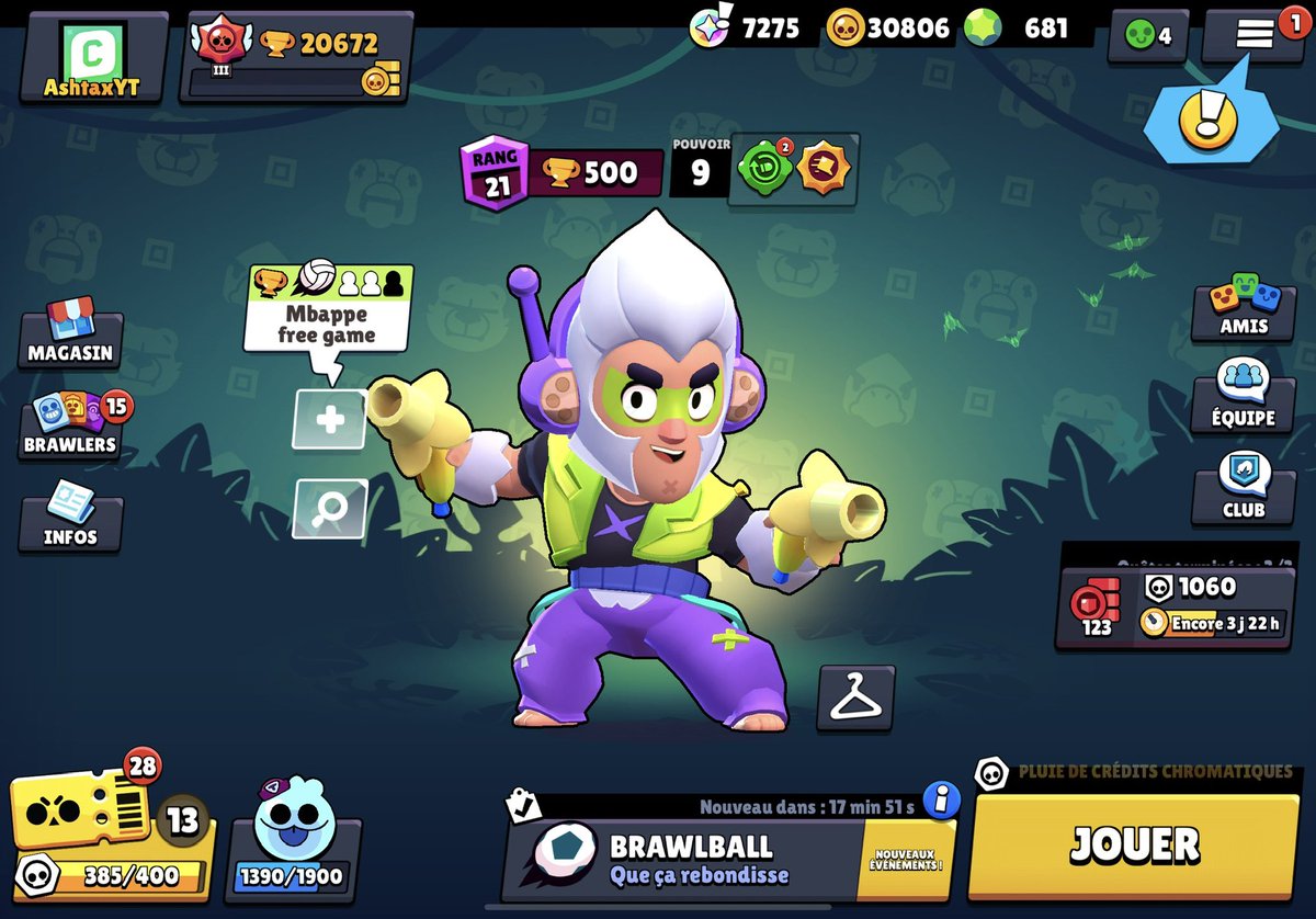 Ashtax (@ashtaxyt) on Twitter photo 🍌 NOUVEAU CONCOURS 🍌
J'ai des skins à vous faire gagner sur Brawl Stars 😁 
À gagner : 
🎁 x5 skins COLT CHIMPANZÉ
Pour participer :
1️⃣ RT ce tweet
2️⃣ Suivre <a href="/AshtaxYT/">Ashtax</a> 
Tirage au sort dans 72h. Bonne chance ! 🍌 NOUVEAU CONCOURS 🍌
J'ai des skins à vous faire gagner sur Brawl Stars 😁 
À gagner : 
🎁 x5 skins COLT CHIMPANZÉ
Pour participer :
1️⃣ RT ce tweet
2️⃣ Suivre <a href="/AshtaxYT/">Ashtax</a> 
Tirage au sort dans 72h. Bonne chance !