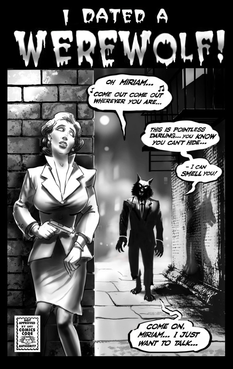 From an early issue of "Lycanthropic Love." (Art by scratchmark) #WerewolfRomance #WerewolfArt #Werewolf