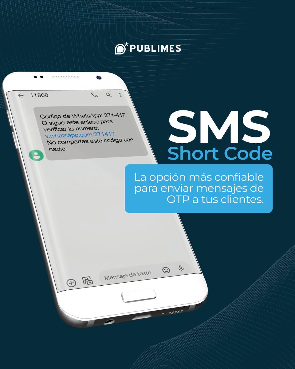 PUBLIMES's tweet image. No arriesgues la seguridad de tus clientes. Usa nuestros mensajes short code para las autentificaciones con códigos OTP.
#Publimes #comunicacionasertiva #shortcode #SMS