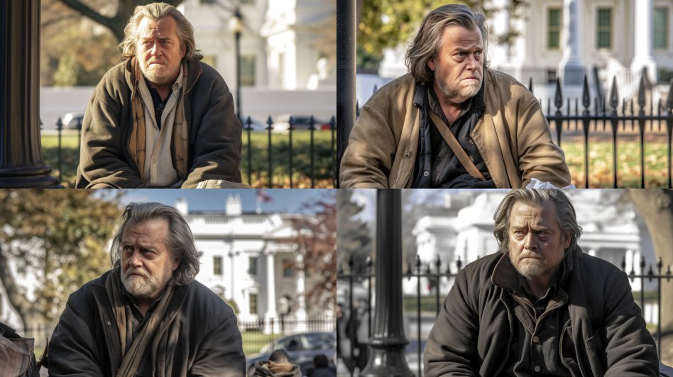 I tried to make an AI homeless version of Steve Bannon but it just looks like normal Steve Bannon #TrumpIndicment #pepecoin