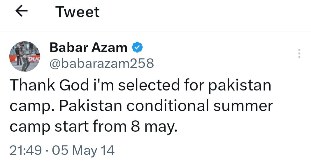 daniel86cricket's tweet photo. Exactly 9 years ago on 5th May 2014, Babar Azam tweeted of being selected for Pakistan camp and on 5th May 2023, the No.1 batsman became fastest to 5K ODI runs and fastest to 18 ODI centuries, also took Pakistan to No. 1 in ODIs as captain. @babarazam258 #KingBabar👑 #Cricket https://t.co/oDMVI8Hjtj