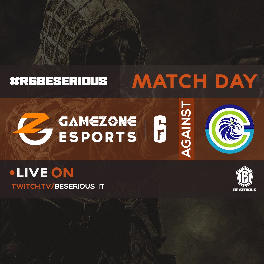 GameZoneASD's tweet image. #R6BeSerious MATCHDAY 🏆

🆚 @Cyber_Esport 
🕗 20.00
🔴 LIVE NOW
twitch.tv/beserious_it

#GoGZ🧡🖤
@BeSeriousR6 @Rainbow6IT