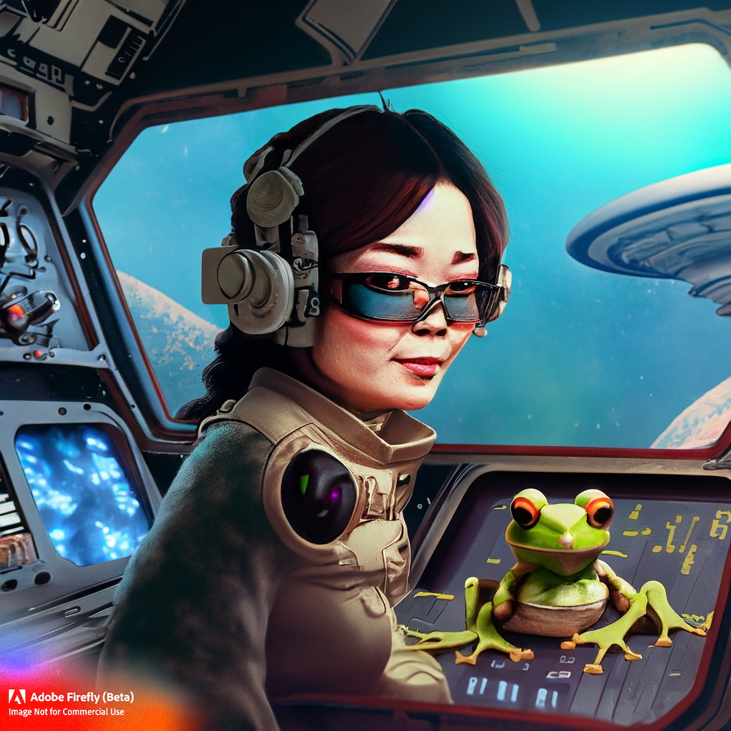 At Quest Central, we are trying out AI image generation using <a href="/Adobe/">Adobe</a> Firefly, the cool dude in The Third Quest videos has generated this character. A challenge for 3rd Questers: Using your skills of observation and deduction: What do you see? Who is in the pic?