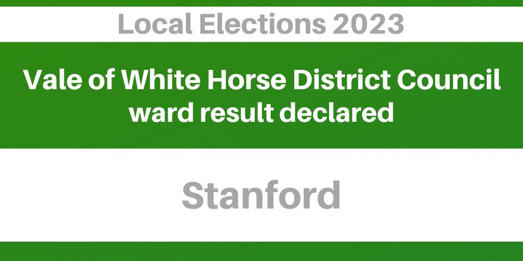 Sue Caul (Lib Dem) has been elected district ward member for Stanford.  To view the full result, visit whitehorsedc.gov.uk/localelections…