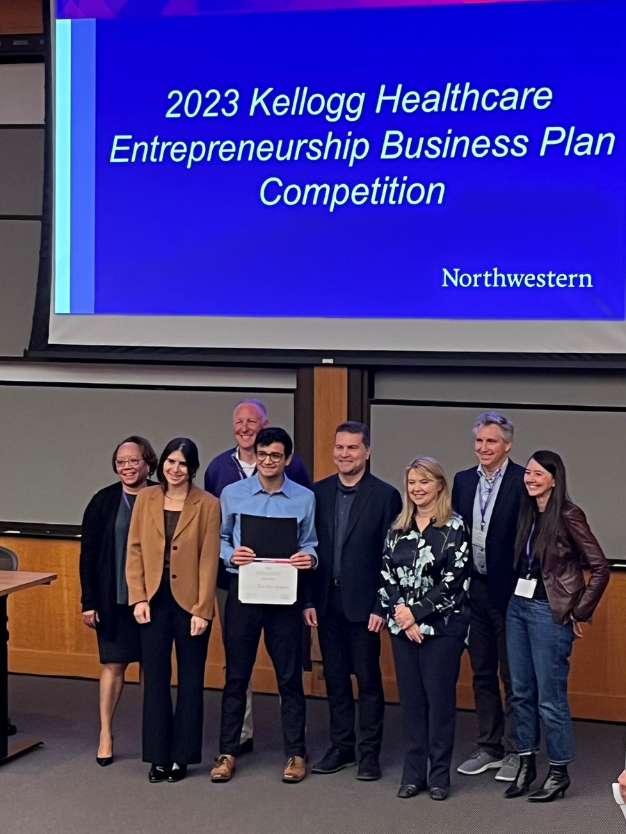Shout out to <a href="/NUFeinbergMed/">Northwestern Feinberg School of Medicine</a> students Tyler Jacobson and Gabriela Martinez, who placed 3rd in the 2023 <a href="/KelloggSchool/">Kellogg School</a> Healthcare Entrepreneurship Business Plan Competition presenting on Third Coast Dynamics, an #AI biotech start-up founded by Drs. Michael Markl and Bradley Allen.
