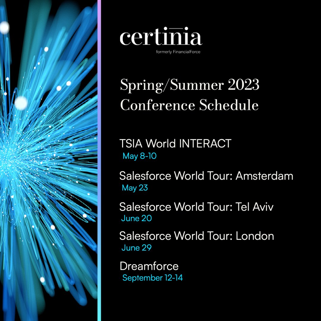 CertiniaInc's tweet photo. The debut of our new name, #Certinia, at #SalesforceTour NYC was a success!
Curious where you can catch us in the next few months? Check out our upcoming conference schedule and visit https://t.co/x5DbynW99p for more details!
#WeAreCertinia #WorldTourNYC #PSA #FinancialForce https://t.co/ve3VzJirNc