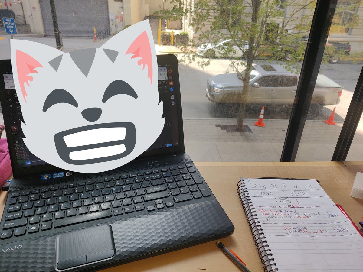 DaffCoding's tweet image. If an home environment is too much for you, consider a nearby library to continue your studies if you have one in your hometown 😁 

(Also, currently doing #Kotlin / #Java Syntax studies  to prep for future #AndroidStudio Projects)

Happy Grinds, everyone! 🔆