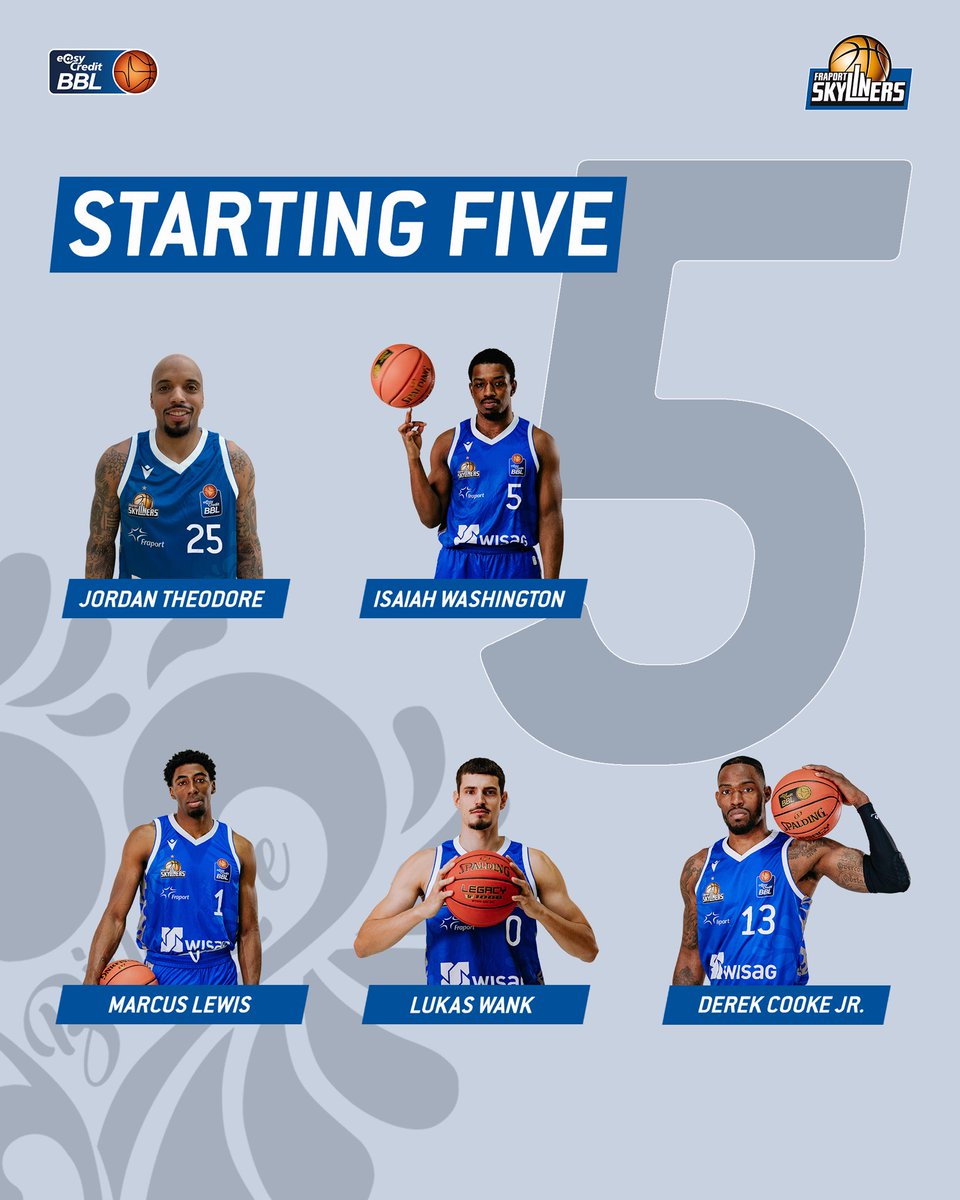 skyliners1999's tweet photo. never change a winning team 😤
Unsere Starting Five aus dem Heimsieg gegen Würzburg beginnt auch heute gegen Crailsheim ⬇️
_
#Frankfurt #FFM #069 #Basketball #BIGLOVE #geMAINsam https://t.co/HrWWKTPIO5