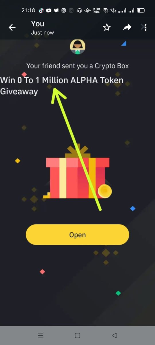 Binance Crypto box tweet media