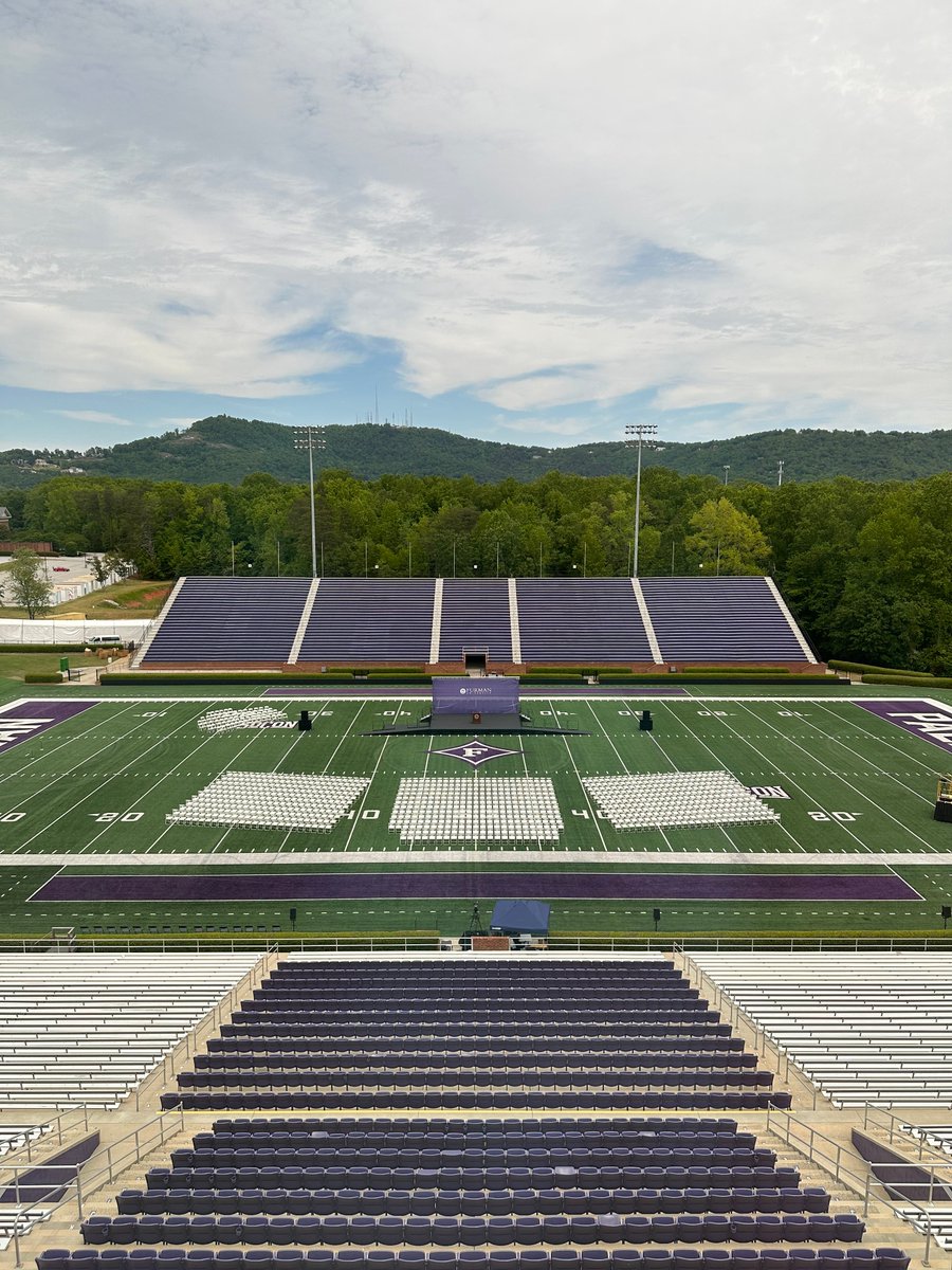 The stadium is all set for commencement tomorrow! See the schedule and get the live-stream link here: furman.edu/academics/comm…