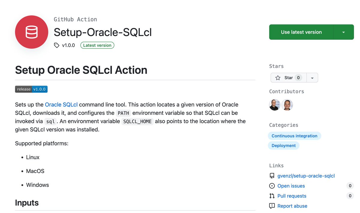 GeraldVenzl's tweet image. How it's going (@oraclesqlcl): github.com/marketplace/ac…