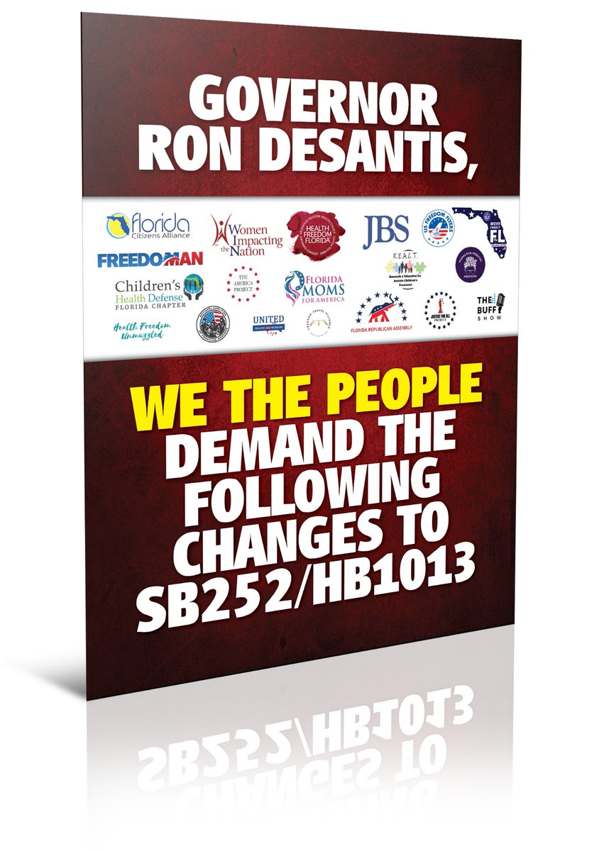 A collaboration of Florida organizations and grassroots affiliates who in total represent about 1.2 million people, are asking @GovRonDeSantis to not sign SB252 heading to his desk. 

The bill has some language that is incredibly dangerous for the people of Florida which allows