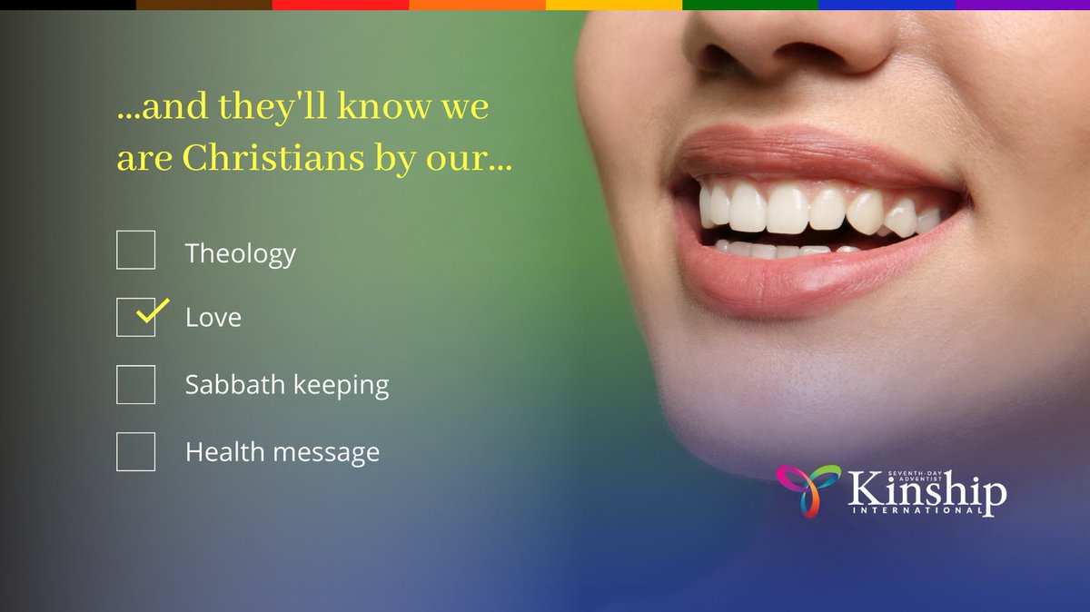 SDAKinship's tweet photo. John 13:35 —“By this everyone will know that you are my disciples, if you love one another.”
.
.
#HappySabbath #adventistchurch #sdachurch #lgbtchristian #healthmessage #ComingOutMinistries https://t.co/07Ll1fVogM