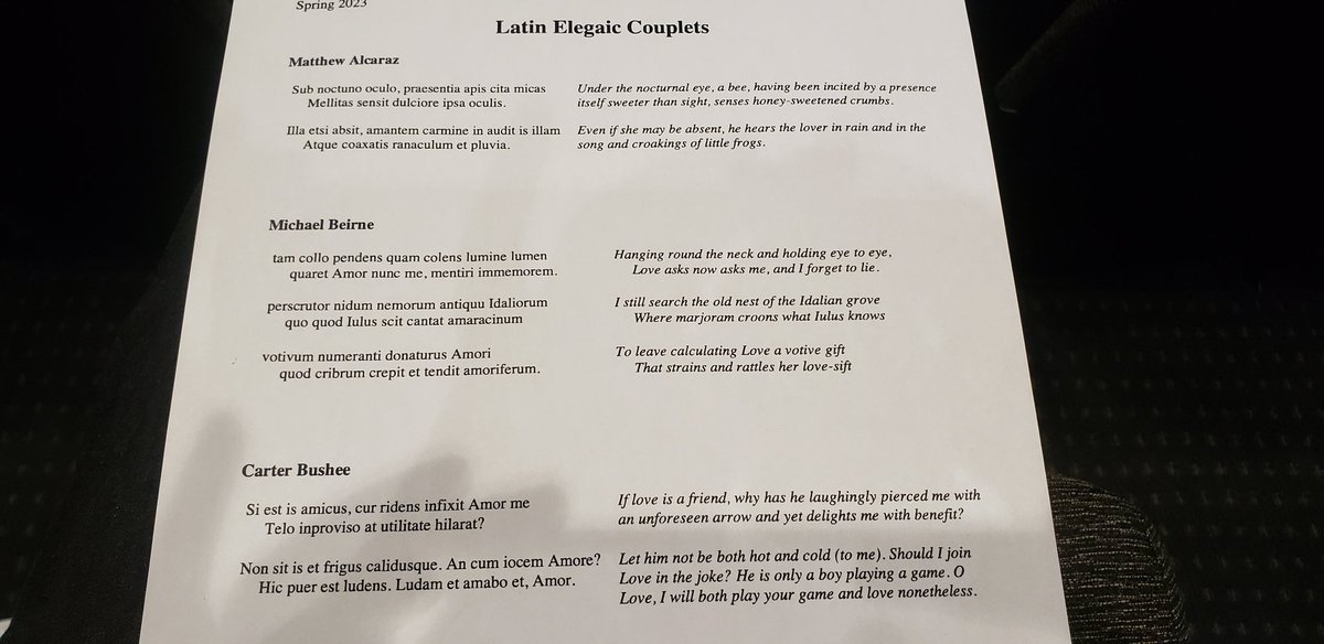 Not a big deal but our advanced Latin students went ahead and wrote some elegaic couplets in Latin! 😍