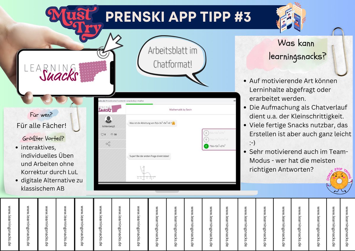An unserer Schule hängen wir nun wöchentlich sog. App-Tipps an hoch frequentierten Orten im LZ ☕️ aus, um die #digitalisierung &amp; das Nutzen der dig. Tafeln in Mini-Schritten voranzubringen. Die Abreißschnipsel funktionieren super, wirken motivierend, jeder will sie haben 😉 #twlz