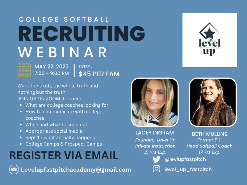Let us help bust some recruiting process myths and get you pointed in the right direction on your recruiting journey without dropping 💰 thousands on a recruiting service. 
@BMullins_1 
#collegesoftballrecruiting #softball #collegesoftball #softballinstruction