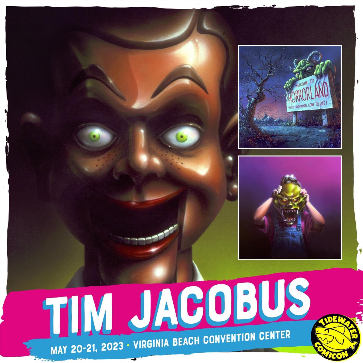 Hey there Tidewater Titans, we have an awesome Special Guest announcement! 💙🦈  We are super excited to welcome Special Guest Tim Jacobus to Tidewater Comicon 2023! 🎉 

Get your passes today!  
🔥 tidewatercomicon.com/tickets 🔥
