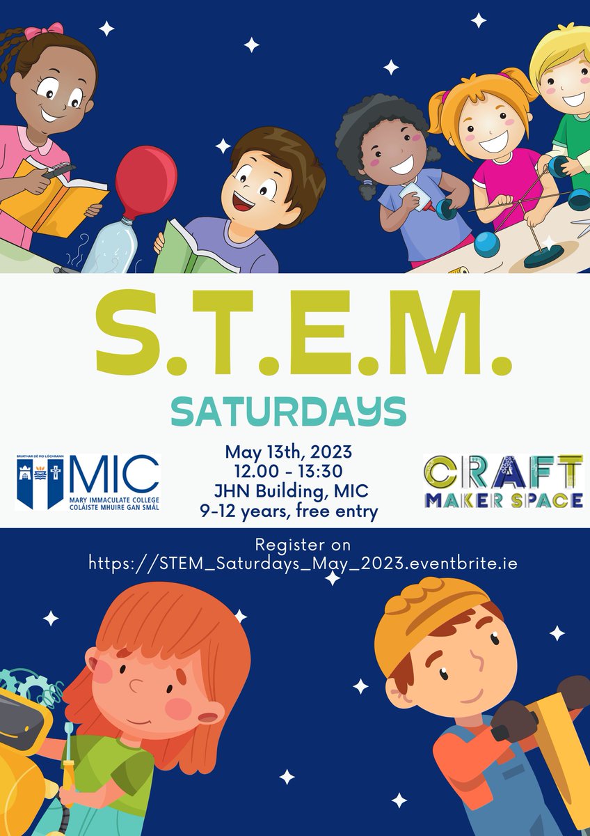 STEM CRAFT Maker Space MIC (@micstemcraft) on Twitter photo Join us for STEAM activities on Saturday May 13th at 12 for 9 to 12 year olds...sign up here stem_saturdays_may_2023.eventbrite.ie
<a href="/MICLimerick/">Mary Immaculate College (MIC)</a> <a href="/ilovelimerick/">#LimerickandProud</a> #STEM Join us for STEAM activities on Saturday May 13th at 12 for 9 to 12 year olds...sign up here stem_saturdays_may_2023.eventbrite.ie
<a href="/MICLimerick/">Mary Immaculate College (MIC)</a> <a href="/ilovelimerick/">#LimerickandProud</a> #STEM