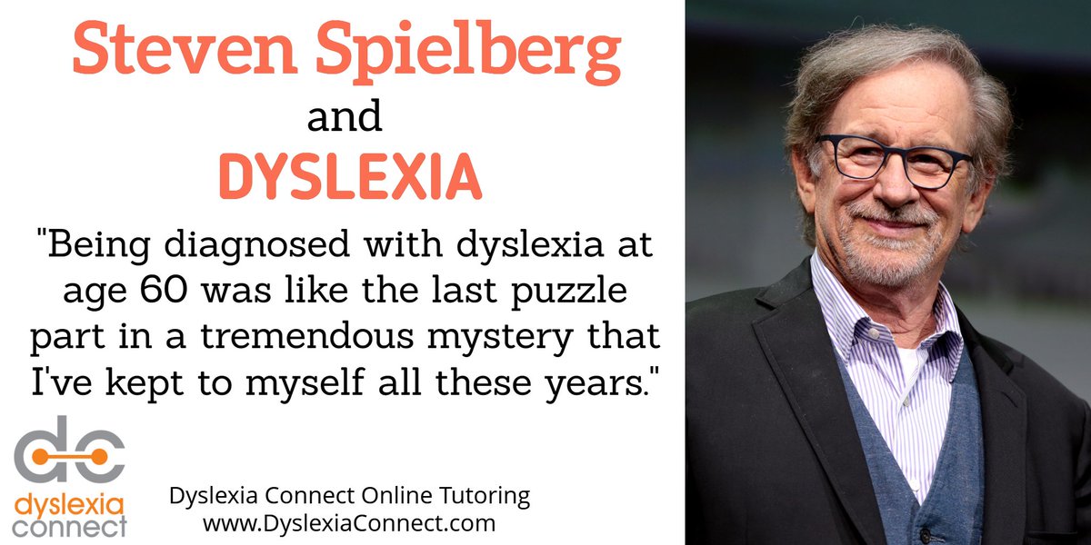 Steven Spielberg is one of the many creative and successful individuals who have dyslexia. DyslexiaConnect.com #Dyslexia #ADHD #Dysgraphia #DyslexiaAwareness