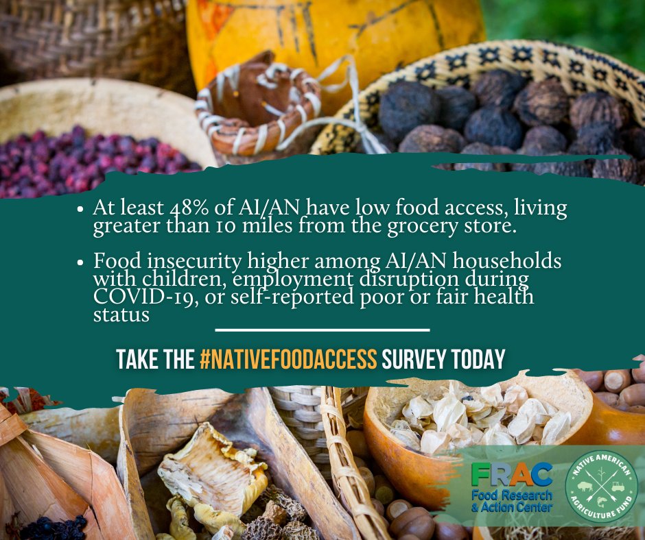 fractweets's tweet photo. Food Insecurity impacts too many Native American households. Help us understand this important issue by taking the #NativeFoodAccess Survey today ⬇️ https://t.co/GxOOWPz6r3 https://t.co/9KFiVEjcZc