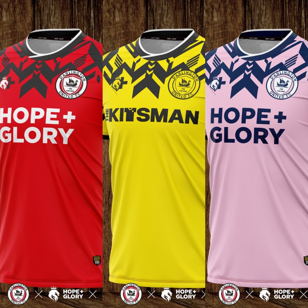darlingtonutd's tweet photo. CONTEST: Be the first person to have the complete set - simply like &amp; retweet this tweet then follow us for a chance to win. ON SALE SOON! @hgsportswear @The_Kitsman https://t.co/igJyPtQvbq