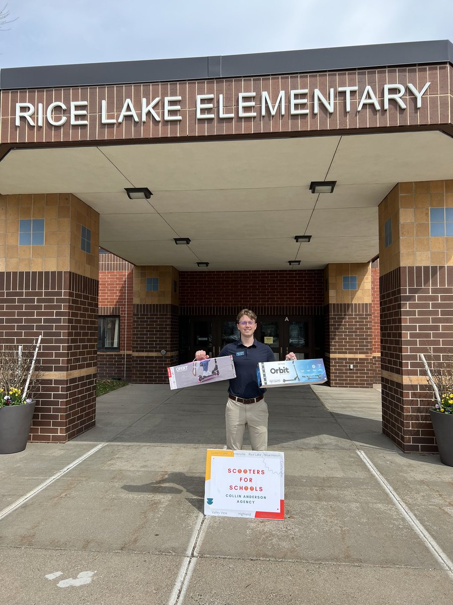 CollinAgency's tweet photo. SCOOTER FOR SCHOOLS!

Rice Lake &amp; Centerville Elementary

Brought to you by Collin Anderson Agency &amp; Horace Mann! https://t.co/TiRmfJwxwS