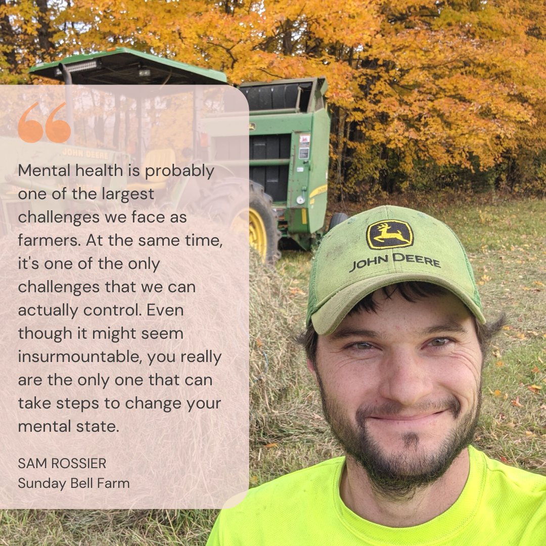 Meet Sam. He's one of two Vermont farmers who spoke to me so openly about their mental health for a story for Progressive Dairy magazine. Sam is shining a spotlight on a topic most farmers feel too uncomfortable (or judged) to speak about. Thank you, Sam! bit.ly/farmerstateofm…
