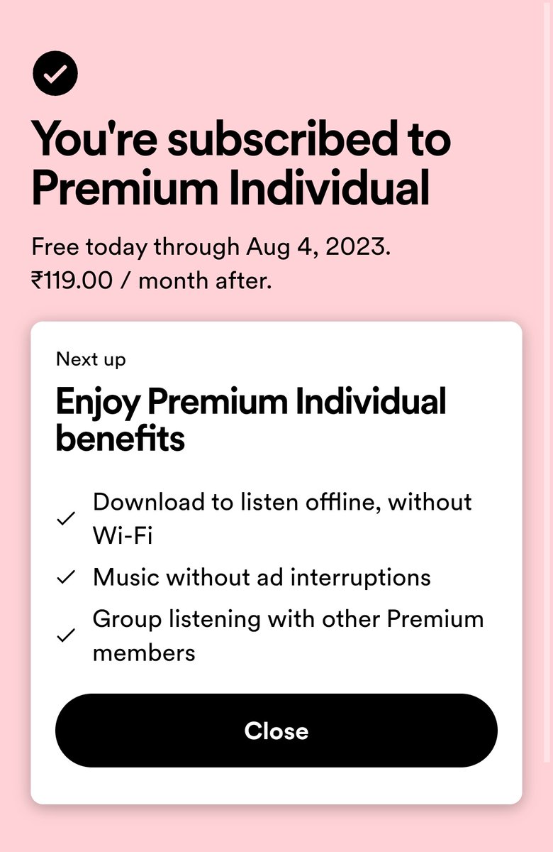 iamanjali16's tweet photo. I just subscribed 👉🏼👈🏼❤️
#SpotifyPremiumForFree https://t.co/7N4Okv8ePy