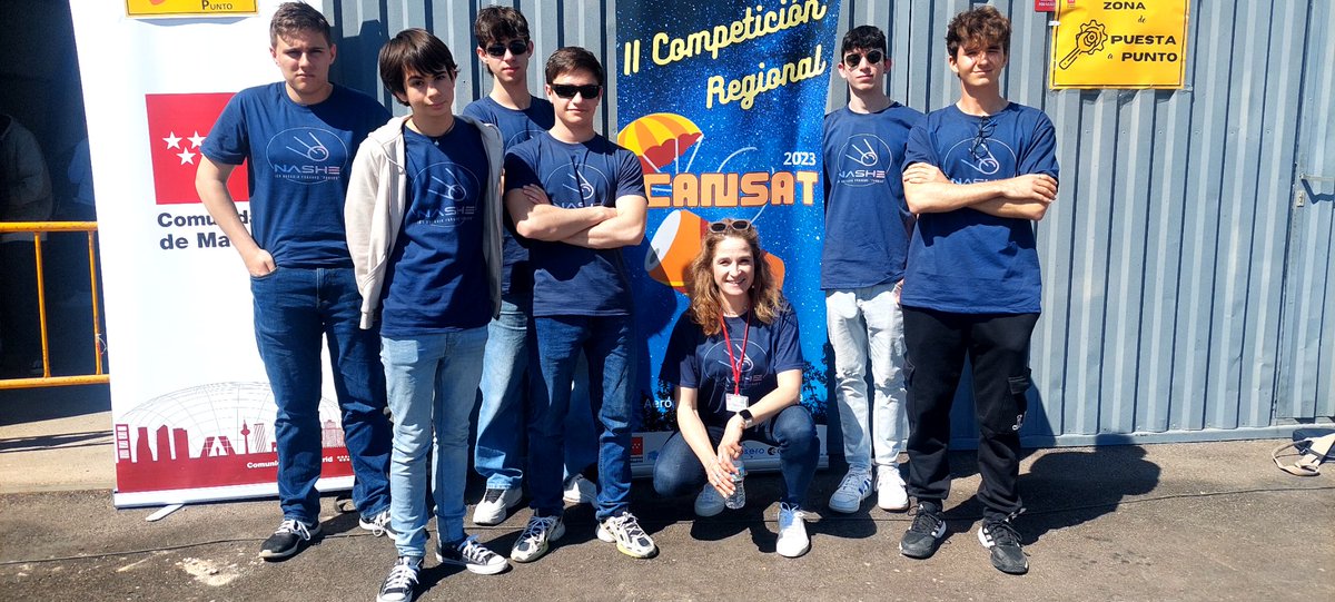 El Equipo NASHE llega a la final regional de la competición #Cansat2023. Estamos muy orgullosos de ellos, tiene mucho mérito haber llegado hasta aquí.👏👏👏 <a href="/EseroSp/">ESERO Spain</a> <a href="/CansatNashe/">NASHE</a> #satelite #claseschulas