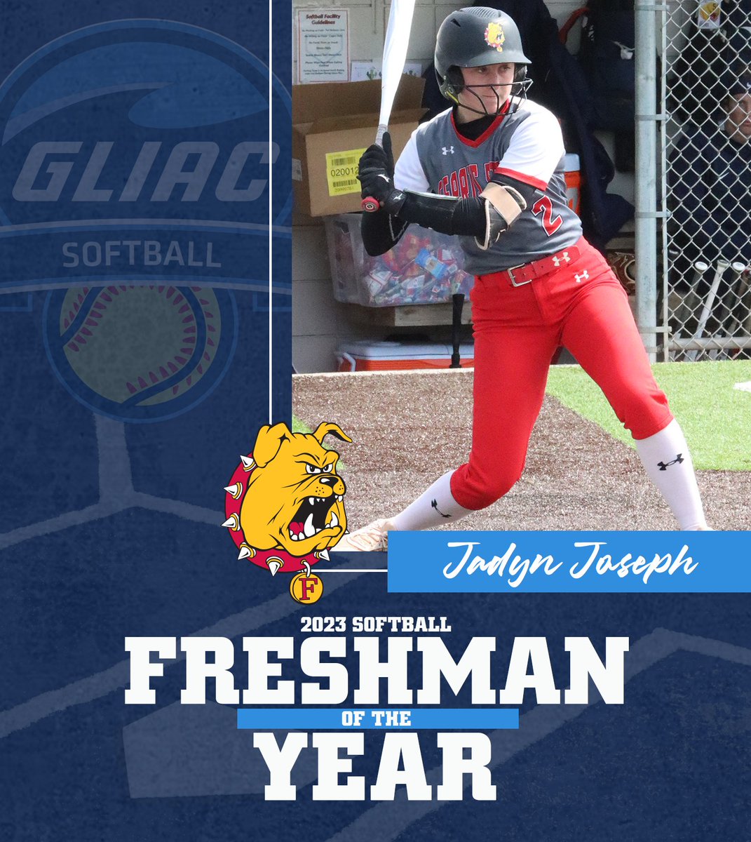 𝟮𝟬𝟮𝟯 𝗚𝗟𝗜𝗔𝗖 𝗦𝗼𝗳𝘁𝗯𝗮𝗹𝗹 𝗙𝗿𝗲𝘀𝗵𝗺𝗮𝗻 𝗼𝗳 𝘁𝗵𝗲 𝗬𝗲𝗮𝗿

Jadyn Joseph // Ferris State

#WhereChampionsCompete #GLIACSB🥎