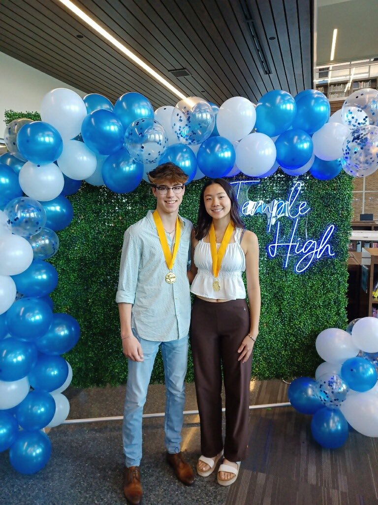 thscounselors3's tweet photo. Congratulations to our 2023 Valedictorian, Stephen Powell, and Salutatorian, Kathryn Jie. We are so proud of you 🐾💙 https://t.co/ICOnPdsZU4