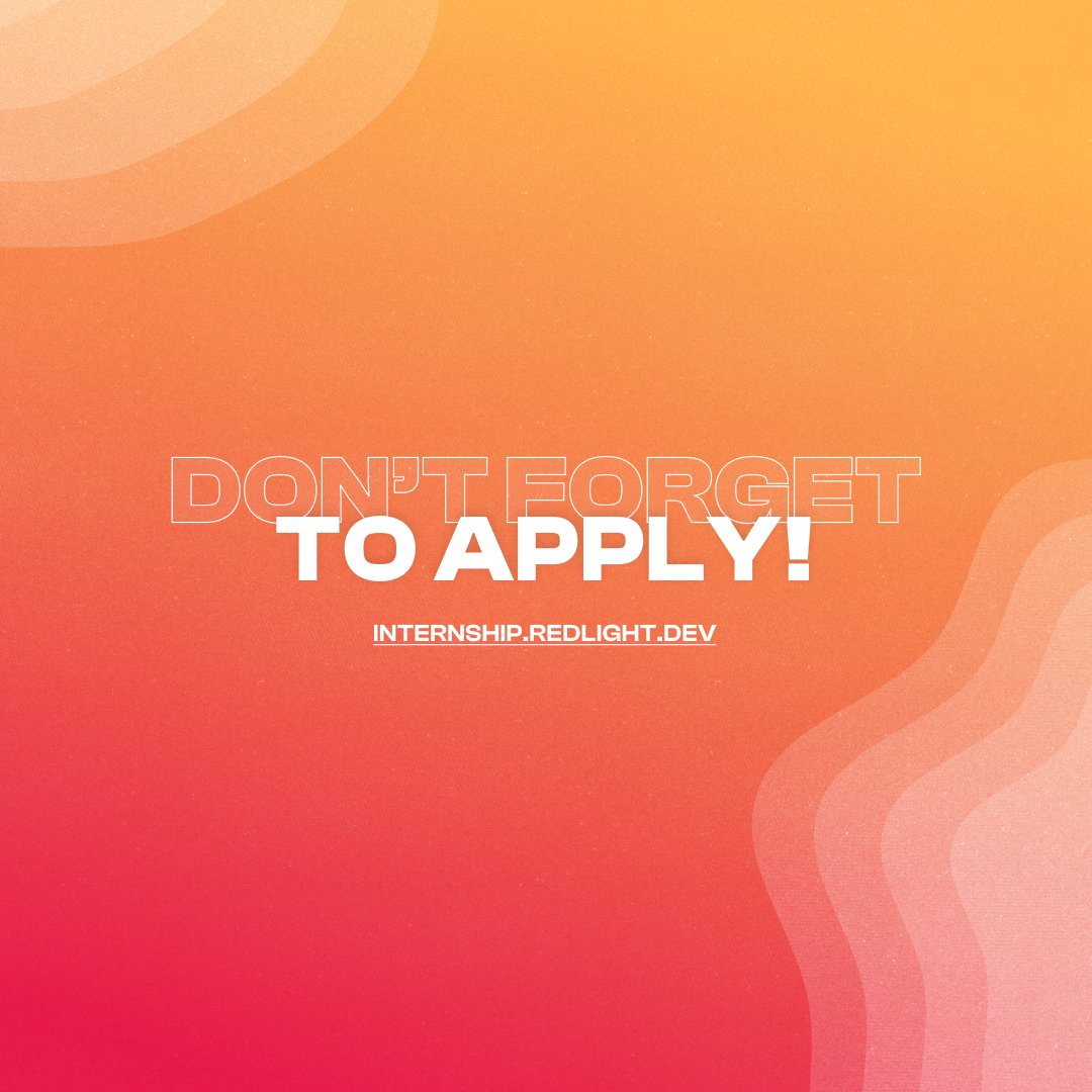 redlightdev's tweet photo. Friendly reminder that our summer internship program is still open for applications, but it won't be for much longer! 🔊 

The registration deadline is fast approaching, so head over to our bio and apply now! We can't wait to see what you'll bring to the table.🚀 https://t.co/dyXm6zpG91