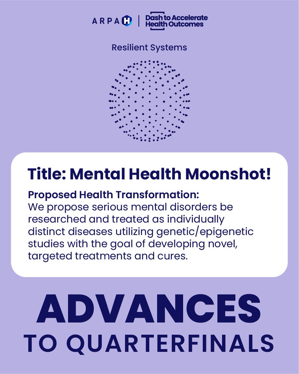 polyplexors's tweet image. Congrats to @MentalHealthCur on advancing to the Exceptional Eight in the Resilient Systems Focus Area! 🌙🧠 View the entire bracket and cast your vote at Polyplexus.com/HealthDash. 
#ARPAHDash #Polyplexus #ExceptionalEight