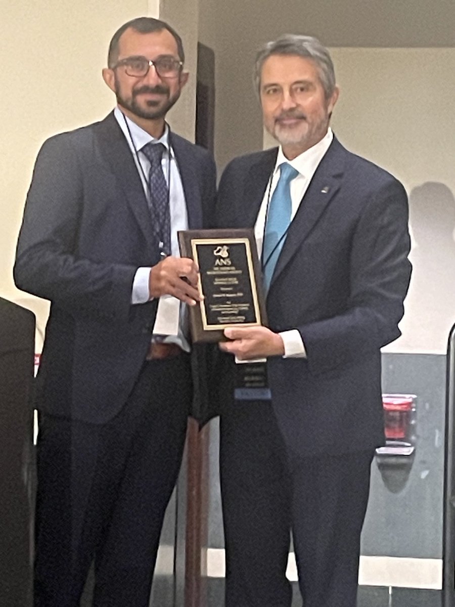 Congratulations to my colleague and friend ⁦<a href="/SuhrudR/">Suhrud Rajguru</a>⁩ for giving the William House Memorial Lecture at today’s ANS Meeting.