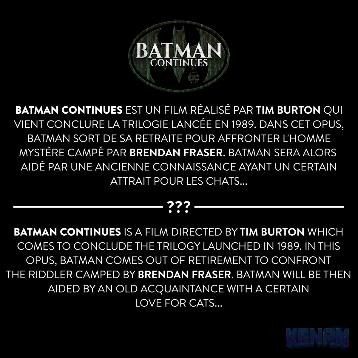 KenLeGraphiste's tweet photo. #LesFilmsduMultivers
HE IS BACK TO GETS NUTS !
#Batman #MichaelKeaton #dccomics #TimBurton #BrendanFraser #BatmanReturns #DCU #Batman1989 https://t.co/OGrlKlPrNW