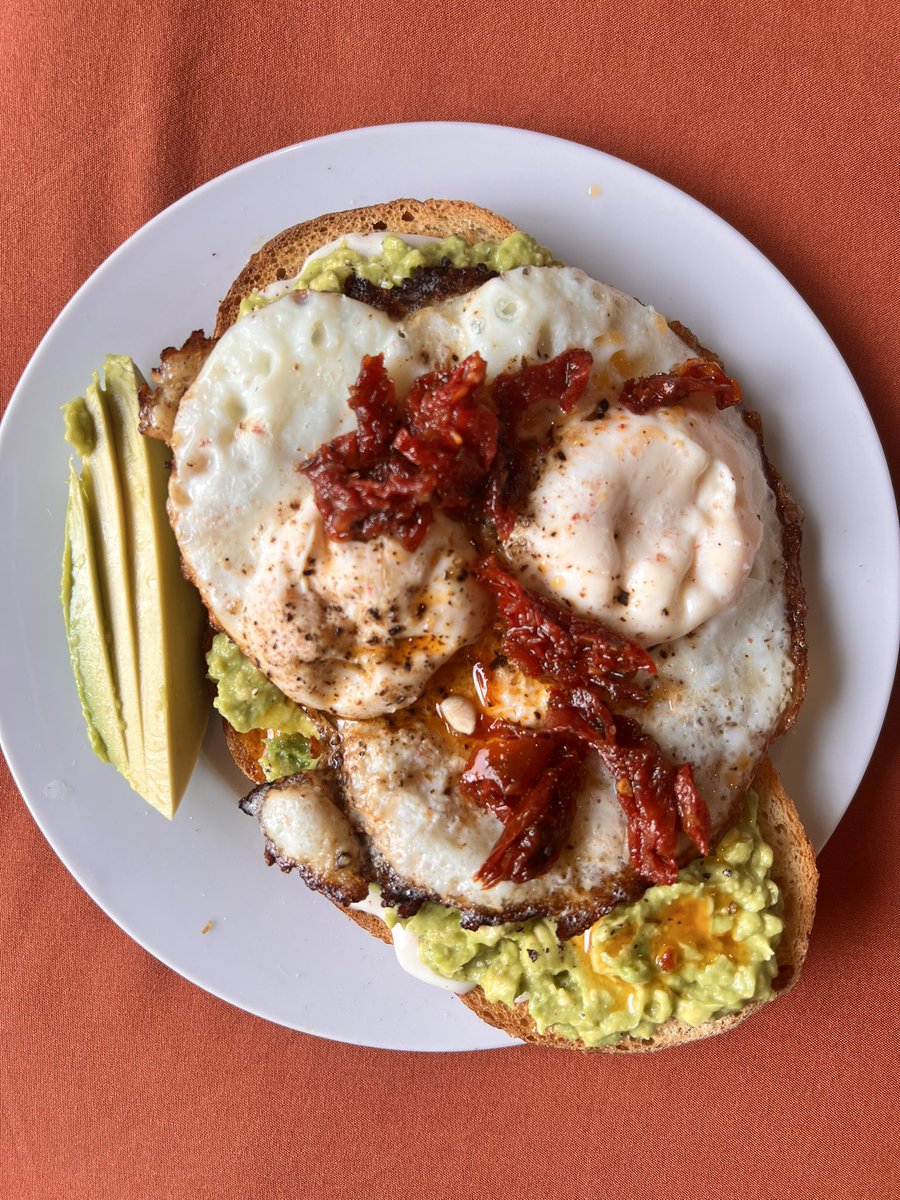 #Avocado toast upgrade for this week: sun dried tomatoes!

P.S. This is my contribution to help balance out the current surplus of avocados. #AvoToast for breakfast, lunch and dinner!