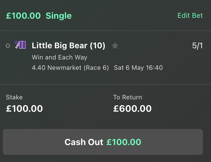 AccaTribe's tweet photo. Saturday Horse Racing 🏇

2000 GUINEAS TIP 

4.40 Newmarket - Little Big Bear to WIN

Odds = 5/1

£10 RETURNS £60.00 💰 https://t.co/F7CN6OF1Wx